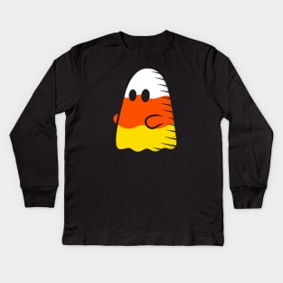 Candy Corn Ghost Kids Long Sleeve T-Shirt